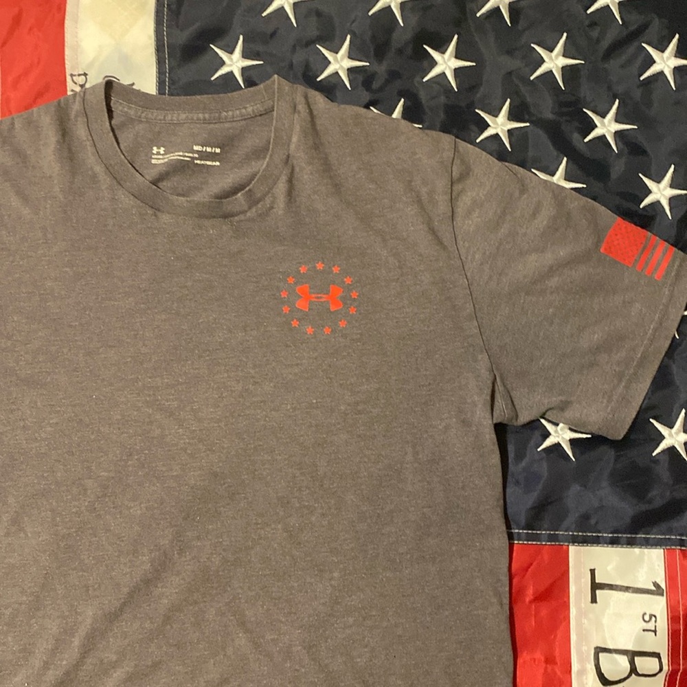 Under armor Freedom US flag shirt.   Proceeds go towards return to Ukraine